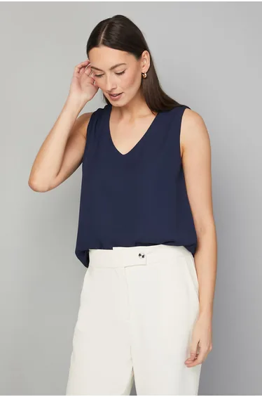 Plain V Neck Cami Top