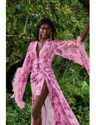 Agathe Feather Floral Split Maxi Dress - 4