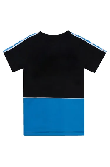 تيشيرت قطن أسود بطبعة