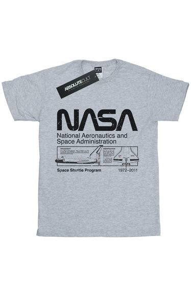 NASA Boys Classic Space Shuttle T-Shirt - Sports Grey