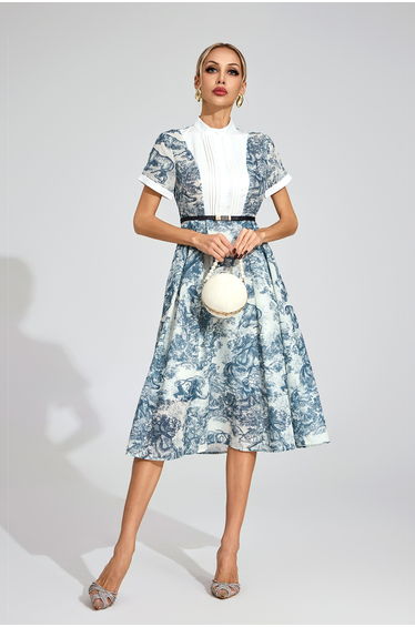 Gwendolyn White Printed Dress