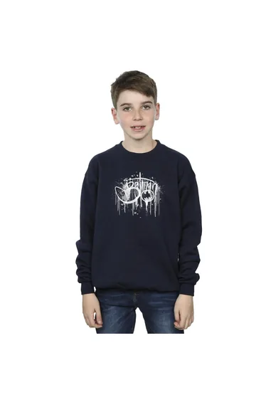 DC Comics Boys Batman Paint Splatter Sweatshirt - Navy Blue