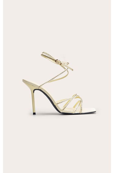 Lemon Hot Fix Strappy Heeled Sandal