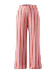 Pink Red Poplin Striped Shirt Pants Bottom - Top Set - 5