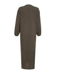 عباية بقماشة الميش اخضر مخخطة - 9