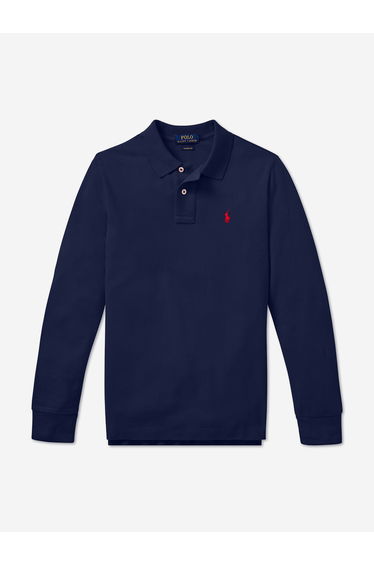 Ralph Lauren Boys Long Sleeve Polo Shirt in Navy
