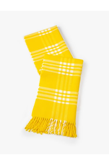 Scarf Plaid Patterned Soft Touch Tasseled