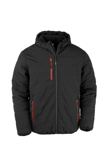 Result Genuine Recycled Mens Compass Padded Winter Jacket - Black/Red