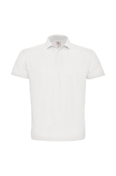 B&C Mens ID.001 Cotton Polo Shirt - White