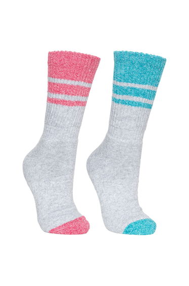 Trespass Womens/Ladies Hadley Hiking Boot Socks (2 Pairs) - Marine Marl/Raspberry Marl