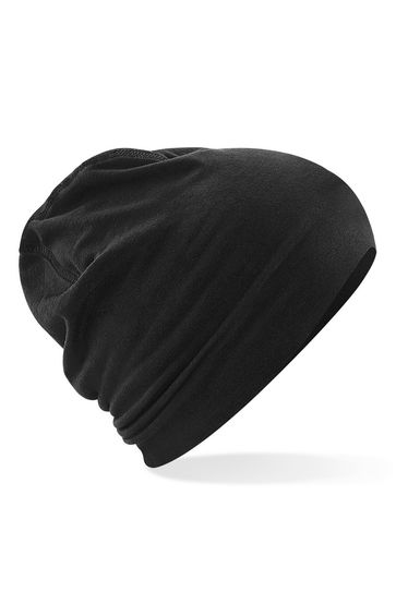 Beechfield Mens Hemsedal Cotton Beanie - Black/Black
