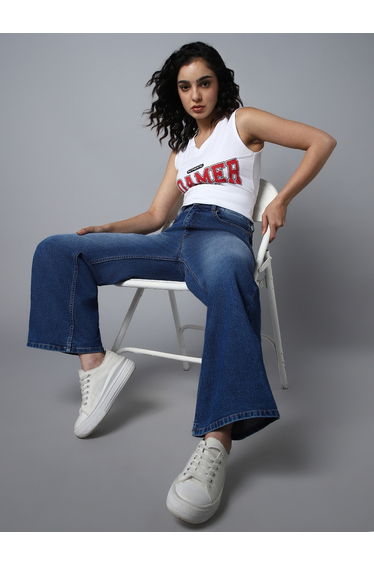 High Rise Dark Wash Wide Leg Jeans
