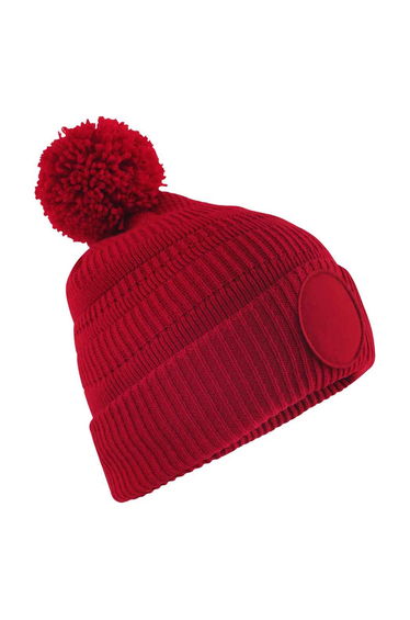 Beechfield Mens Patch Beanie - Classic Red