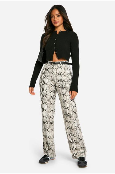 Snake Print Straight Leg Jean