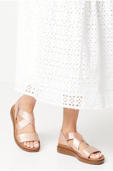 Good For The Sole: Wide Fit Ana Comfort Cross Strap Sandals