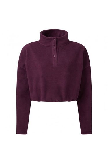 TriDri Womens/Ladies Cropped Fleece Top - Mulberry Red