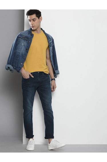 Men Slim Straight Fit Solid Jeans