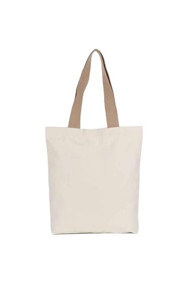 Kimood Recycled Flat Base Tote Bag - Ecume/Hemp