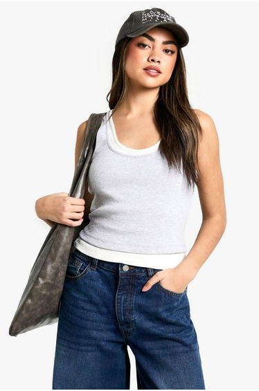 2 IN1 DOUBLE LAYER RIB TOP