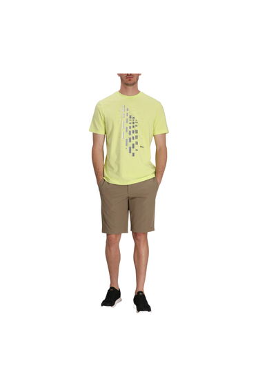 Boss Mens Geometric Stretch Regular T-Shirt - Green