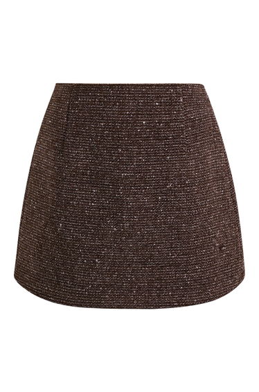 Subtle Metallic Sequins Tweed Mini Skirt