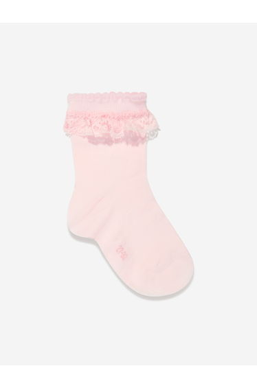 Girls Romantic Lace Socks in Pink