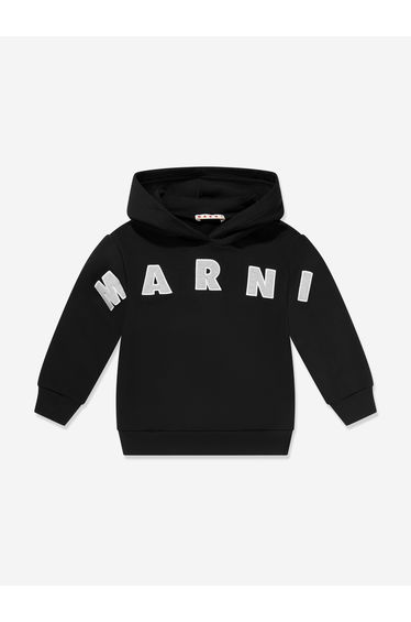 MARNI Kids Logo Hoodie in Black
