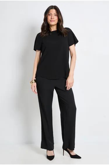 Basic Crew Neck Chiffon T-Shirt