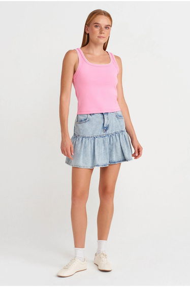 Dilvin Women's Ribbed Cotton Cami Blouse