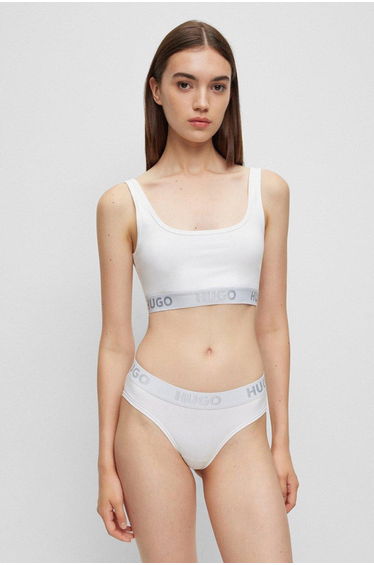 Hugo Bralette Sporty Logo White - white