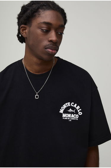Monte Carlo Monaco Oversized Boxy T-shirt - black