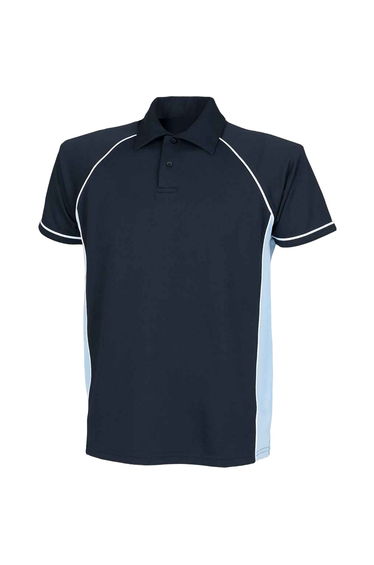 Finden & Hales Childrens/Kids Piped Performance Polo Shirt - Navy/Sky Blue/White