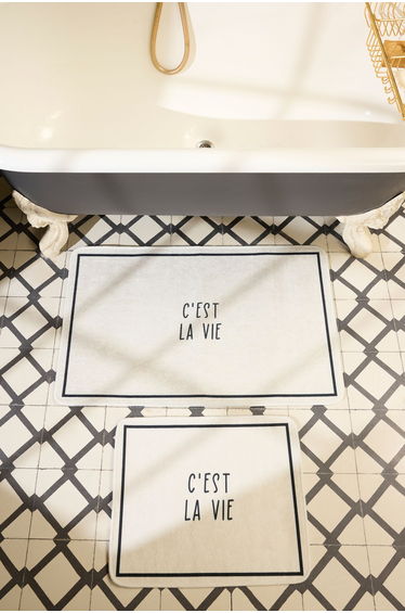 Set of 2 Printed Non-Slip Base Bath Mat