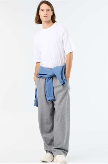 Lightweight Fleece Wide-Leg Joggers GREY