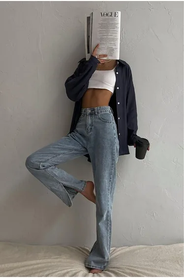 Jeans - Blue - Straight