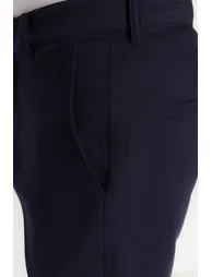 Navy Blue Men's Regular Fit Gabardine Shorts - 6