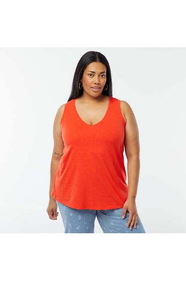 Sleeveless vest top RED