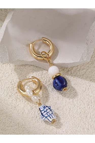 Drop Detail Hoop Earrings