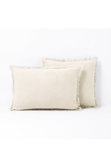 Linange Fringed 100% Washed Linen Cushion Cover