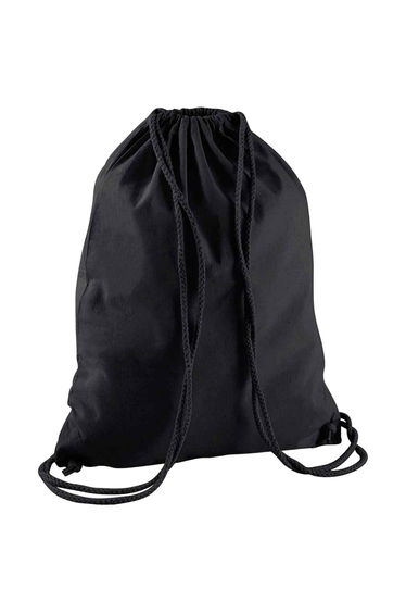 Westford Mill Cotton Drawstring Bag - Black/Black