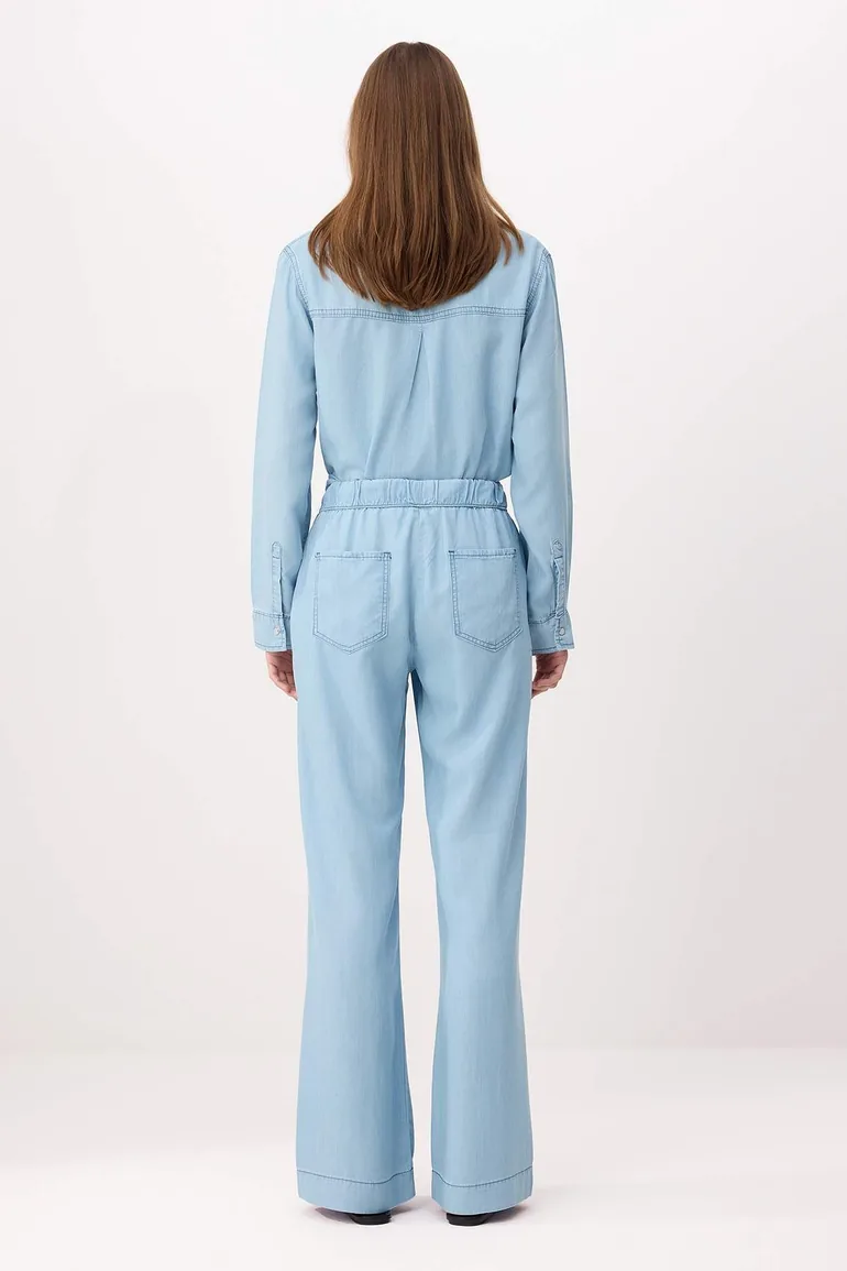 Blue High Waist Wide Leg More Sustainable 100% Tencel Jeans - 2