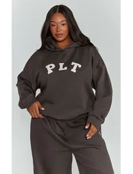 Plus Charcoal PLT Logo Oversized Hoodie - 1