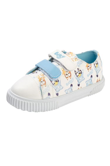 Bluey Childrens/Kids Character Hook and Loop Trainers - White/Multicoloured