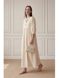 MY FASHION Tie Detail Loose Fit Maxi Dress - 2