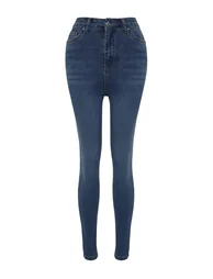 Blue Shaping Effect High Waist Skinny Jeans - 6