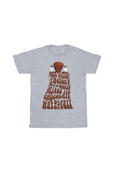 Willy Wonka Boys Chocolate Waterfall T-Shirt - Sports Grey