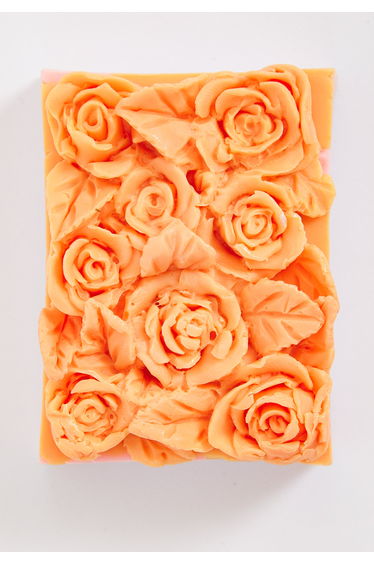 Liquorish Orange and Pink Bed of Roses Floral Soap Handmade Soap
