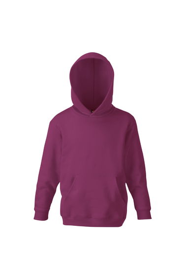 Fruit Of The Loom Older Kids Unisex Classic 80/20 Hoodie - Burgundy
