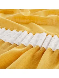 Nyong Linen Effect Voile Panel with Gathered Braid Finish - 3