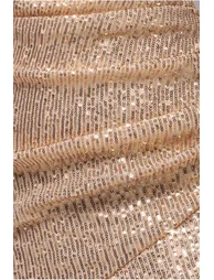 Goddiva Bardot Sequin Pleated Maxi Dress - Gold - 3